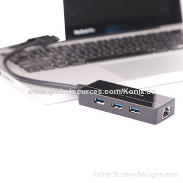 Plugable 3-port USB 3.0 Hub with One 1,000MbpsNew